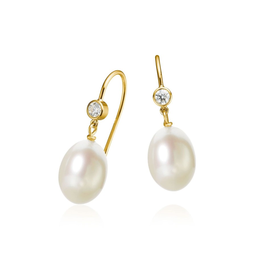 Smykker Dulong Fine Jewelr | Twinkle Pearl Oreringe · 0,13 Ct.